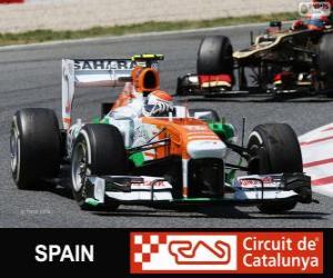 Puzzle Adrian Sutil - δύναμη Ινδία - Circuit de Catalunya, της Βαρκελώνης, 2013